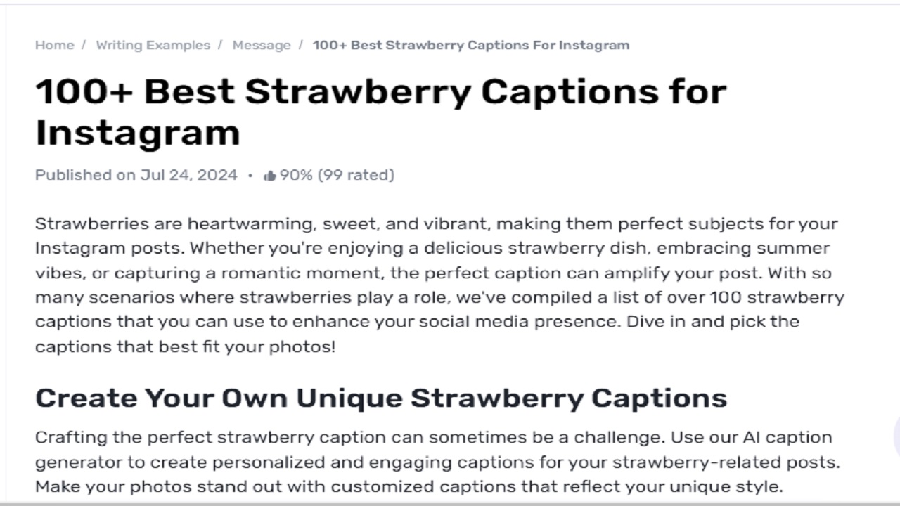 Expertise of Gauth: Sweet and Unique Strawberry Caption for Instagram